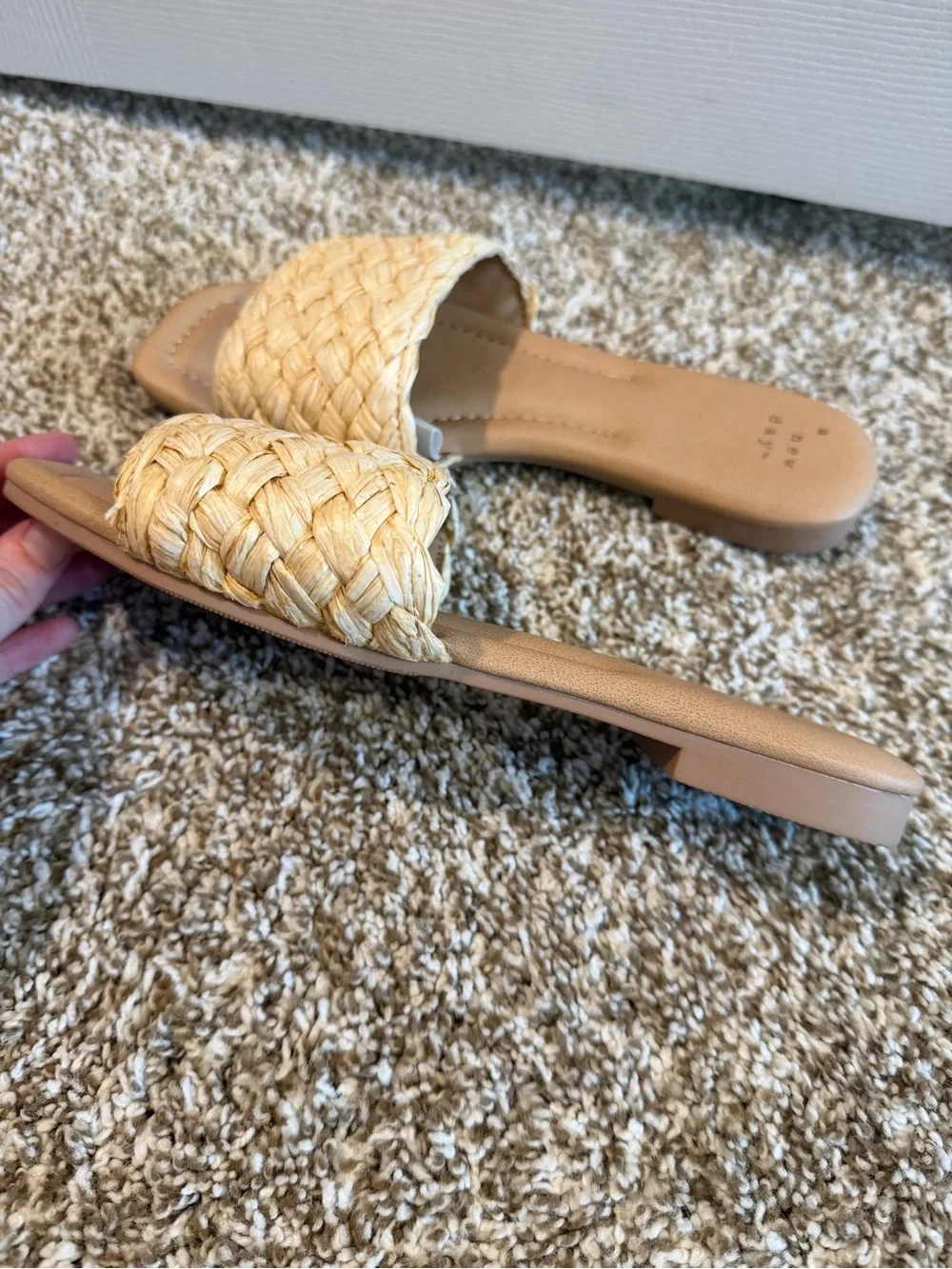 Neutral Braided Slide Sandals - Women - Size 6.5